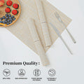 Beige Placemats Set of 4 - Heat-Resistant, Non-Slip Table Mats, Washable Woven Vinyl for Indoor & Outdoor Dining