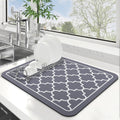 Dish Drying Mat Super Absorbent Drying Mat Large Dish Drying Mats for Kitchen Counter Easy Clean Dish Mat Kitchen Drying Mat15"X 18" Stylish Grey
