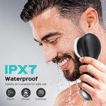 FBS03 Face Scrubber Facial Cleansing Brush: 2 in 1 Spin and Vibration Patented, Silicone Electric Exfoliator Scrubber with Automatic Foaming, Waterproof Face Cleanser Brush for Men and Women
