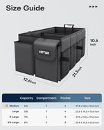 Trunk Organizer - Car Organizer, Foldable Trunk Organizer for Suvs & Sedans, Sturdy Car Organization for Car Accessories, Tools, Sundries, Black, 2 Compartments, 21.3"×12.6"×10.6"