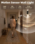 Motion Sensor Wall Light with Remote Control, Wireless Wall Lamp, 3 Color Temps, Dimmable, Magnetic, LED Indoor Rechargeable Wall Sconce, 4000Mah, for Hallway, Stair, Bedroom, Renters
