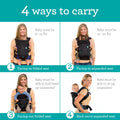 Flip 4-In-1 Convertible Baby Carrier, Adjustable, Ergonomic Babywearing, Registry Essential, Baby Carrier for Newborn to Toddler, Black