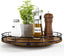 Farmhouse Oak 12" Lazy Susan Turntable Organizer for Cabinet, round Wooden Lazy Susan Organization and Storage for Dining Table, Pantry, Kitchen, Countertop, Cupboard,Home Decor, Walnut Wood