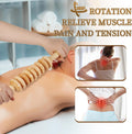 Manual Wooden Fascia Massage Roller Trigger Points for Release Cellulite Sore Muscle Blasting (Straight-9-Wheel)