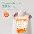 Bottle Warmer, Fast Bottle Warmers for All Bottles with Timer, Accurate Temperature Control and Automatic Shut-Off, No Lid Required for Heating, White-Gray