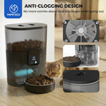 Automatic Cat Feeder with App, 2.4G Wifi Cat Food Dispenser, 3L Slow Feeder Timed Cat Feeders for Dry Food, 10 Meals/Day, 6 Portions/Meal, Dual Power Supply Smart Pet Feeder for Small Dog