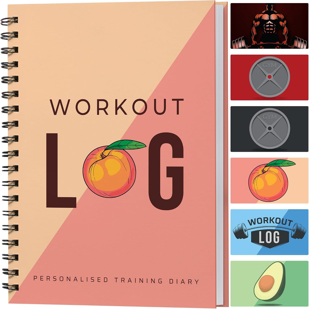 Workout Planner for Daily Fitness Tracking & Goals Setting - A5 Size, 6” X 8”, Peachy Pink - Improved Thicker Cover - Men & Women Personal Home & Gym Training Diary - Log Book - by
